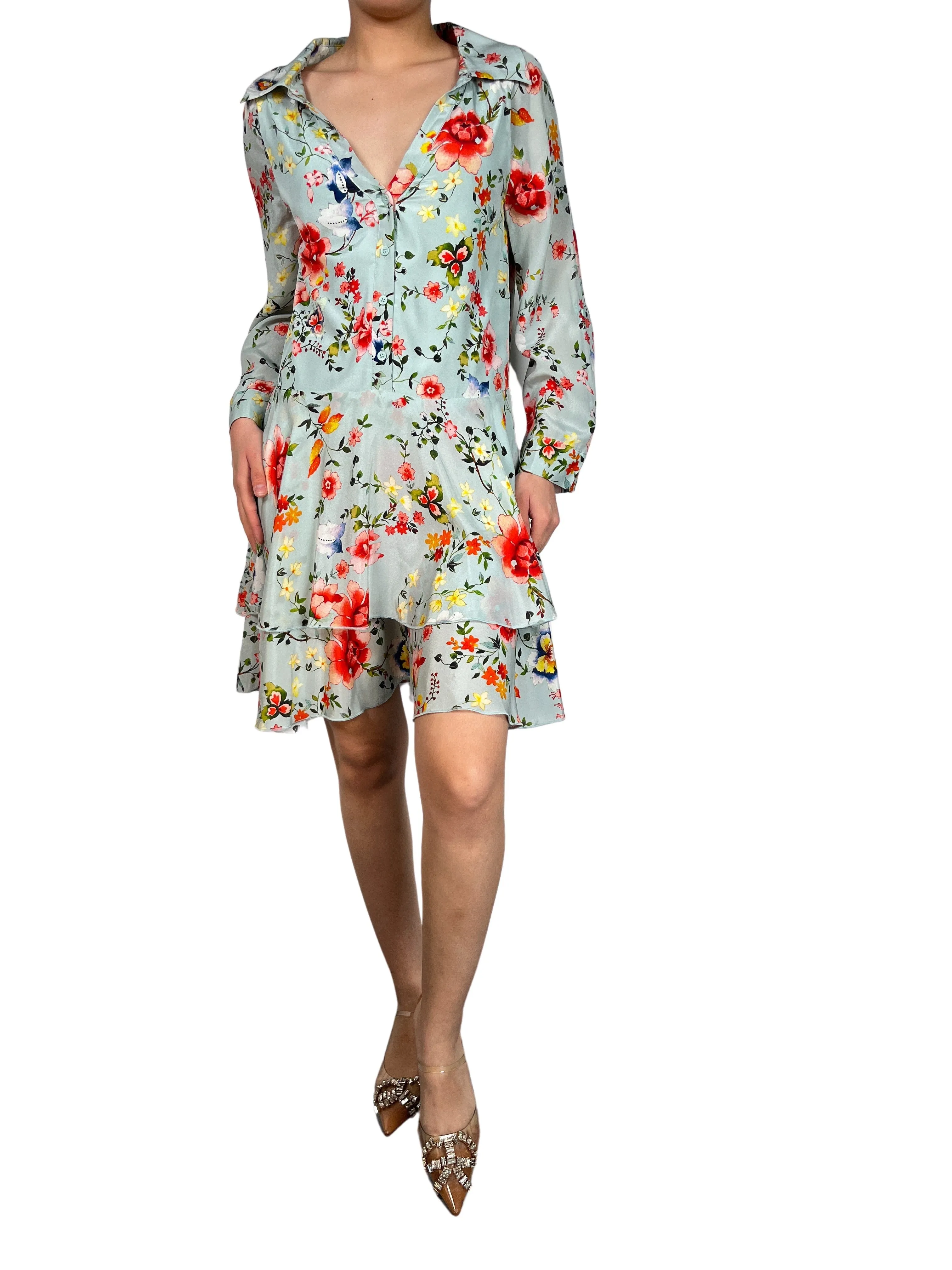 ALICE + OLIVIA Vestido Seda Flors