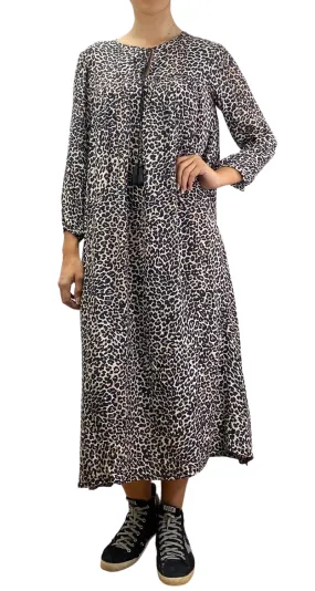 ANINE BING Vestido Seda Animal Print