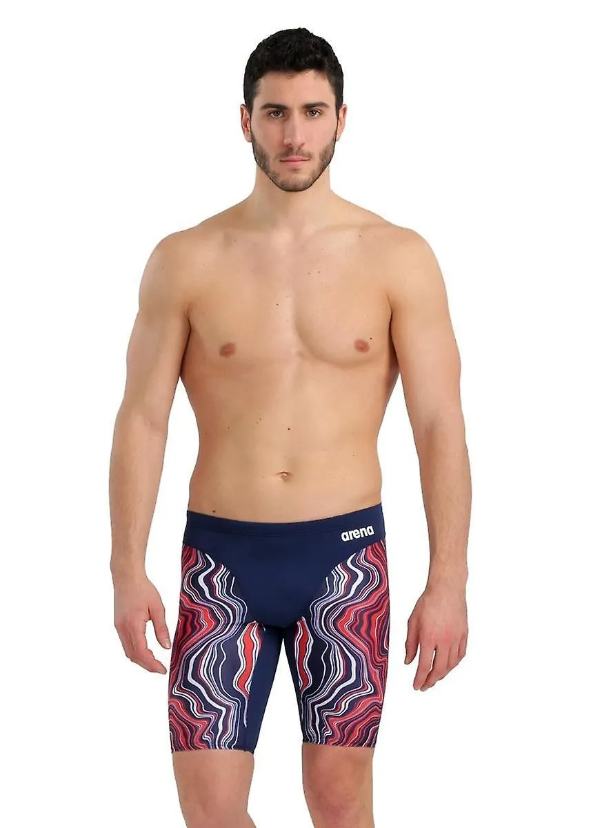 ARENA MARBLE PRINT JAMMER  NAVY/RED/MULTI  BOYS