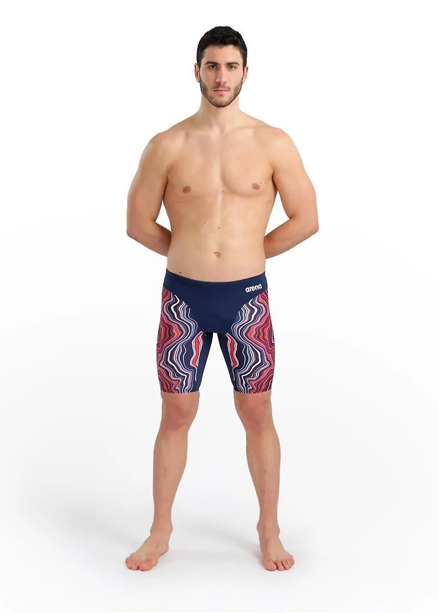 ARENA MARBLE PRINT JAMMER  NAVY/RED/MULTI  BOYS