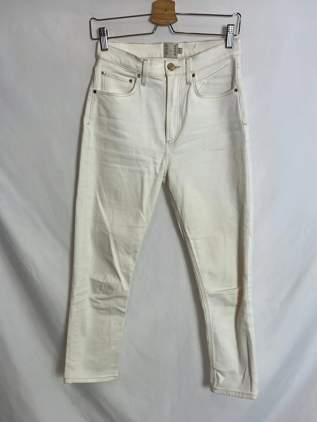 ATELIER MADE. Pantalón beige denim T.26(36)