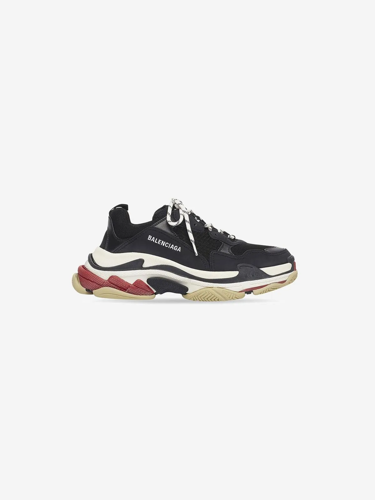 BALENCIAGA TRIPLE S BLACK WHITE RED