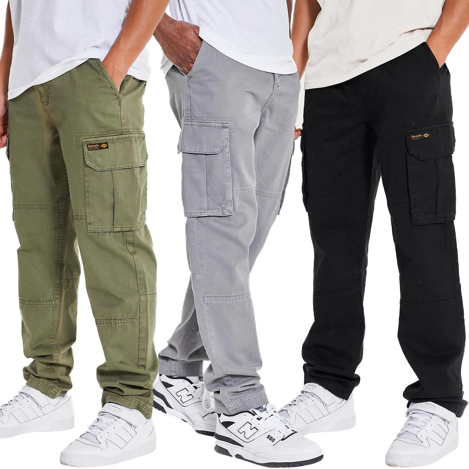 Bench Mens Sergei Multi Pocket Cotton Cargo Bottoms Pants