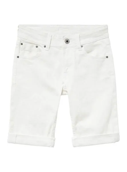 bermuda pepe jeans becket blanco para niño