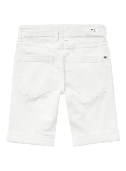 bermuda pepe jeans becket blanco para niño