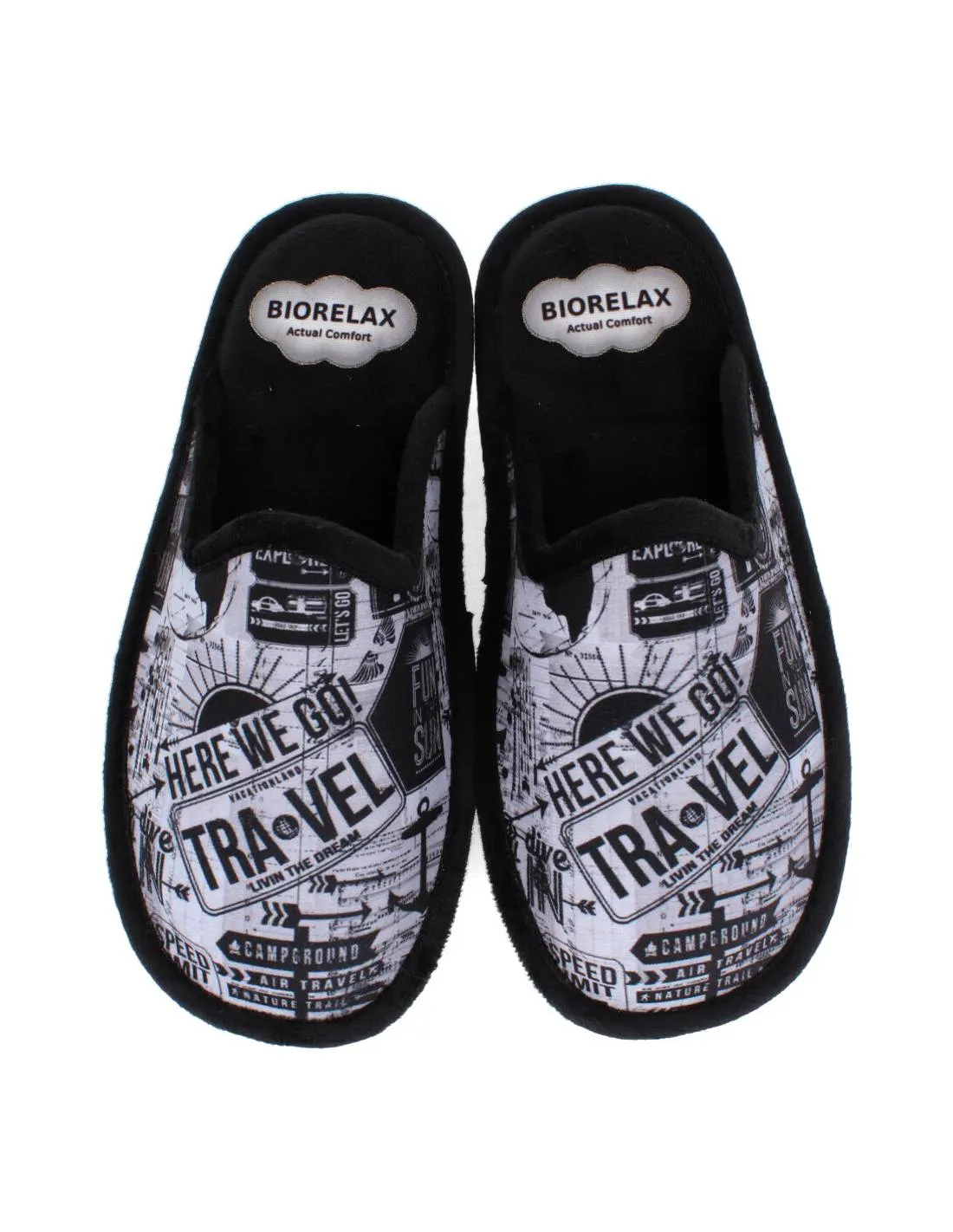 Biorelax - Zapatillas de casa Hombre Travel Negro