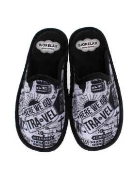 Biorelax - Zapatillas de casa Hombre Travel Negro