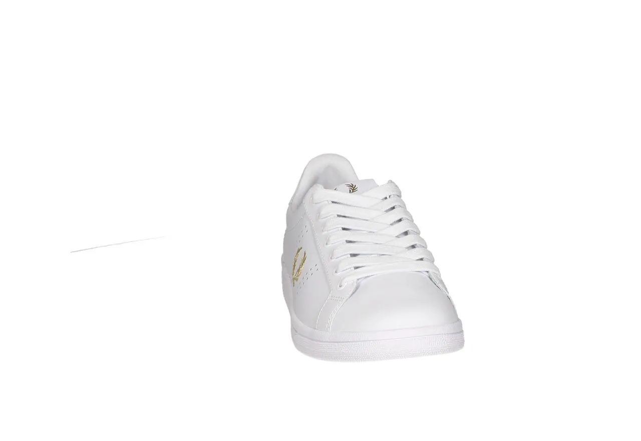 Blucher Piel Blanco Logo Dorado