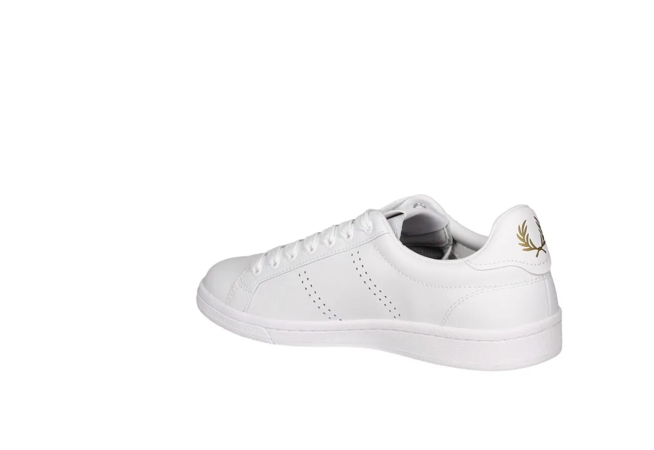 Blucher Piel Blanco Logo Dorado