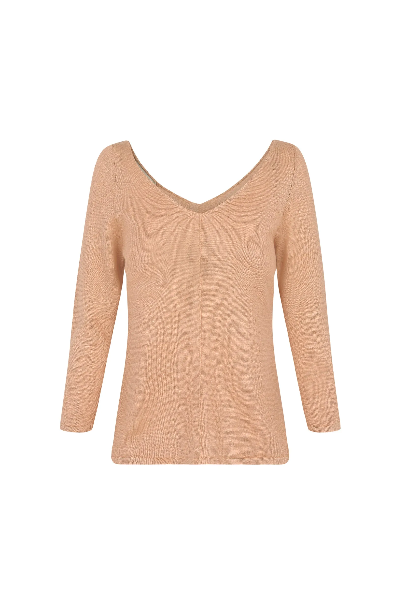 Botanica, light peach linen knit sweater