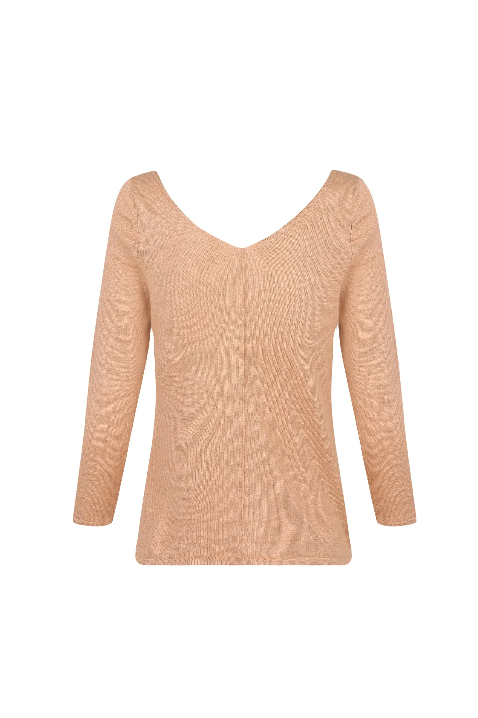 Botanica, light peach linen knit sweater