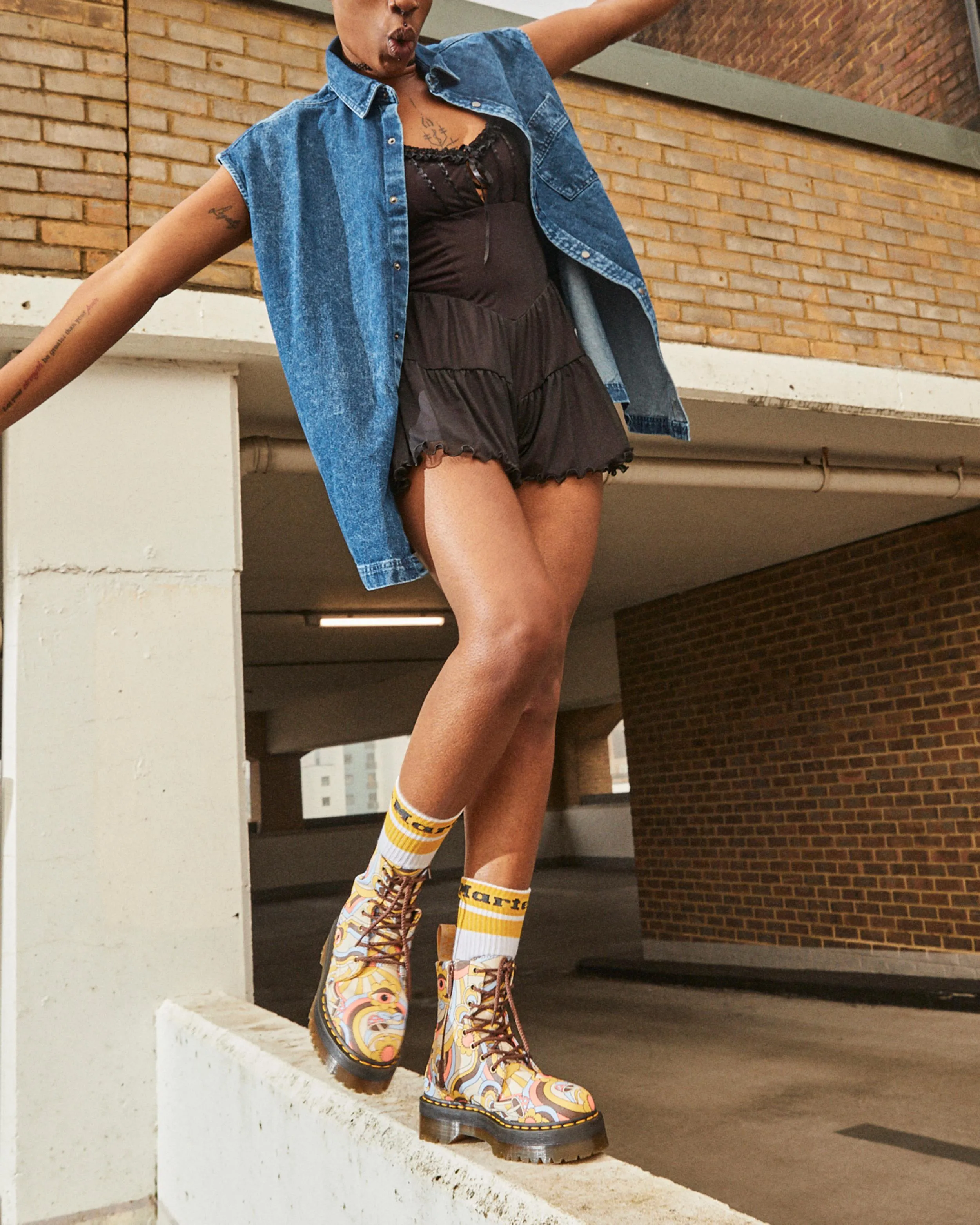 Botas con plataforma Jadon Retro Ray vegan en lona