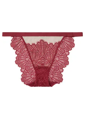 Braga tanga Rojo azalea-beige mate