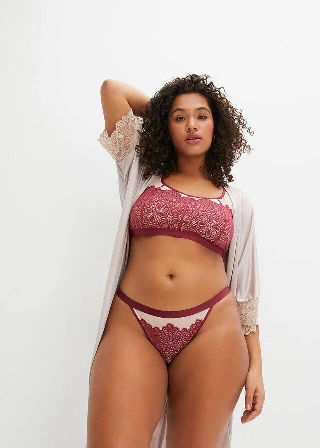 Braga tanga Rojo azalea-beige mate