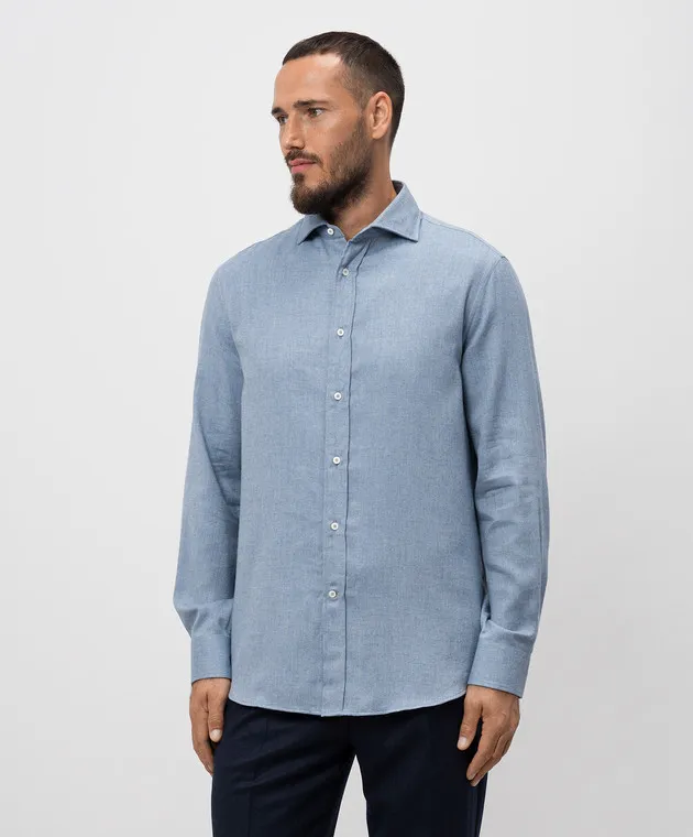 Brunello Cucinelli Blue patterned shirt