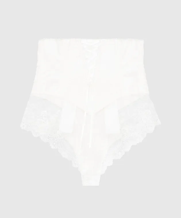 Cadolle White high rise panties with lace