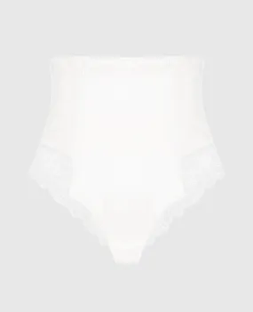 Cadolle White high rise panties with lace