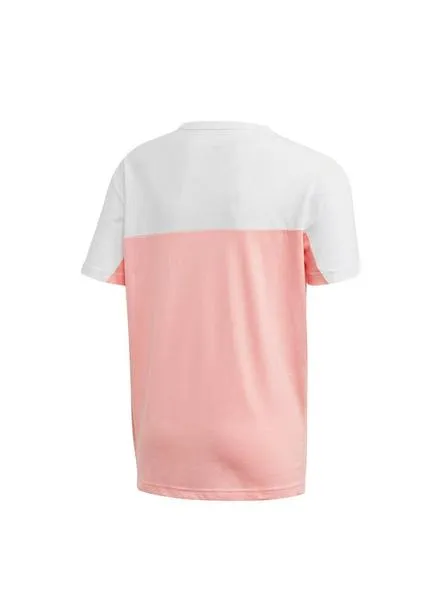 camiseta adidas tee rosa blanco para niña