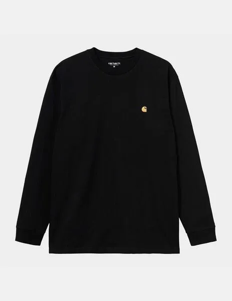 CAMISETA CARHARTT MANGA LARGA CHASE  BLACK / GOLD