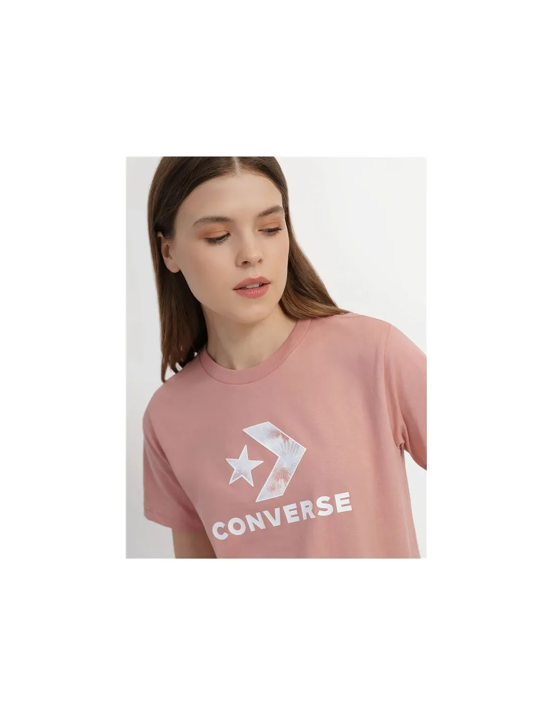 Camiseta Converse Seasonal Star Chevron Beige Mujer