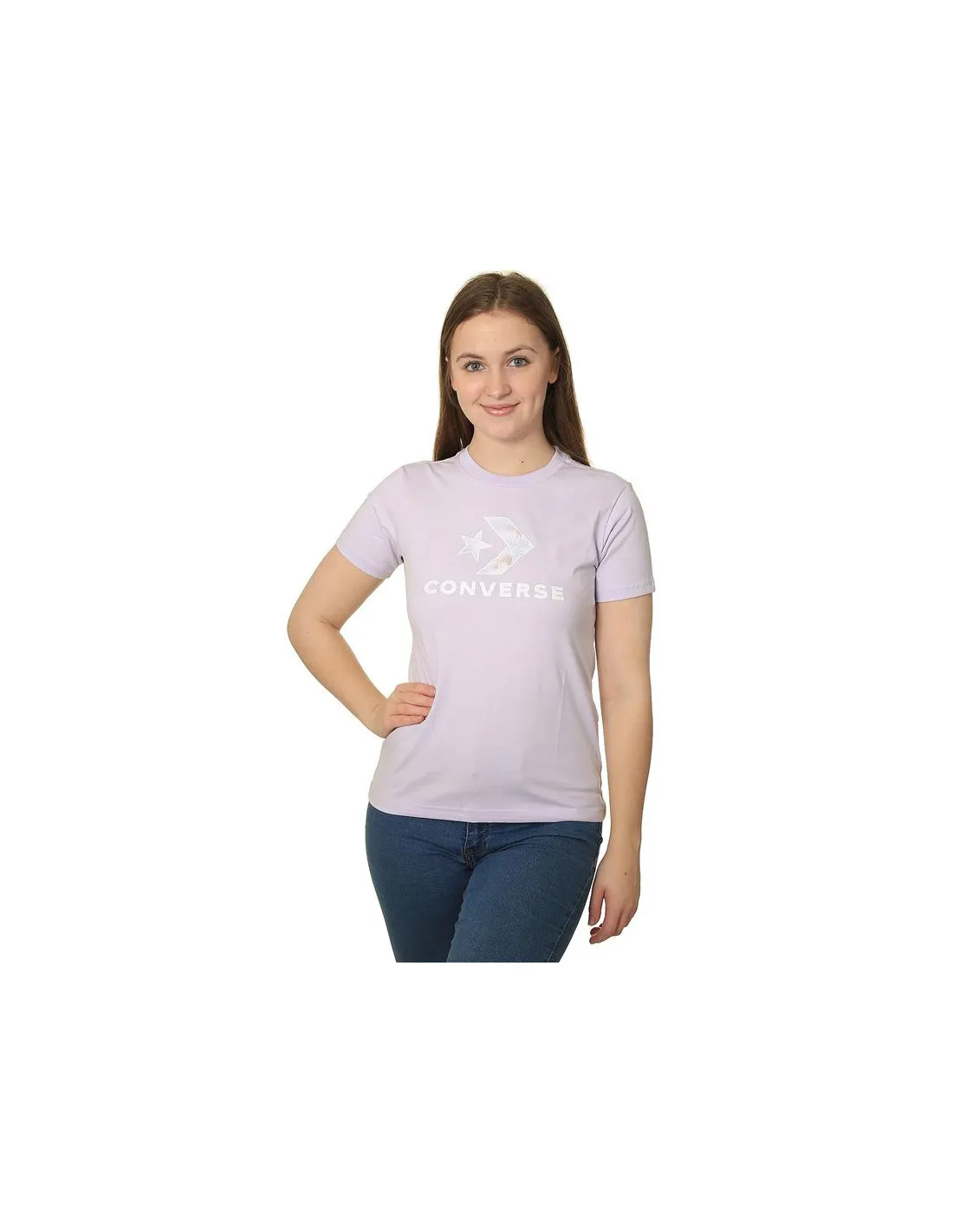 Camiseta Converse Seasonal Star Chevron Lavanda Mujer