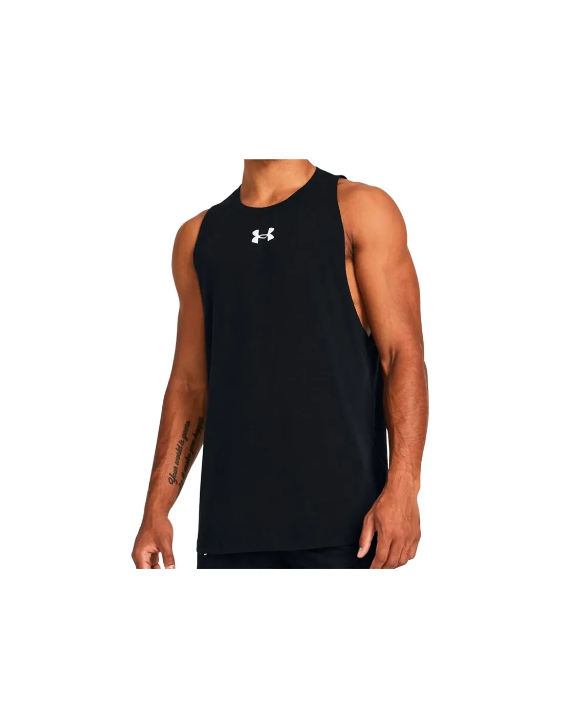 Camiseta de Baloncesto Under Armour BASELINE COTTON TANK Hombre Negro