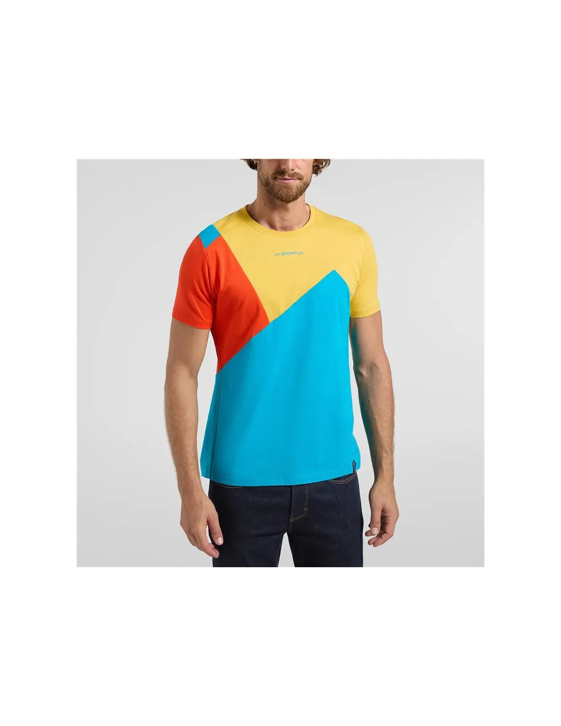 Camiseta de Escalada La Sportiva Dude Hombre Azul/Amarillo