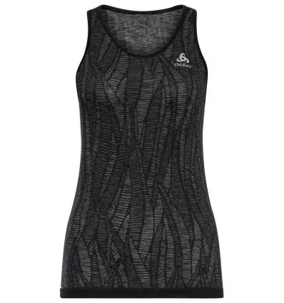 CAMISETA DE TIRANTES ODLO CREW NECK SINGLET BLACKCOMB LIGHT (NEGRO  SPACE DYE) MUJER