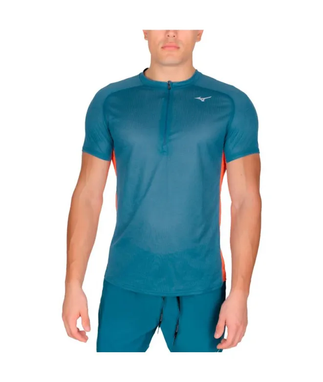 Camiseta de Trail Mizuno Trail Daf Half Zip Azul Hombre