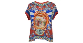 Camiseta estampada Dolce & Gabbana en seda multicolor 