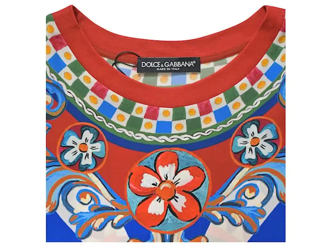 Camiseta estampada Dolce & Gabbana en seda multicolor 