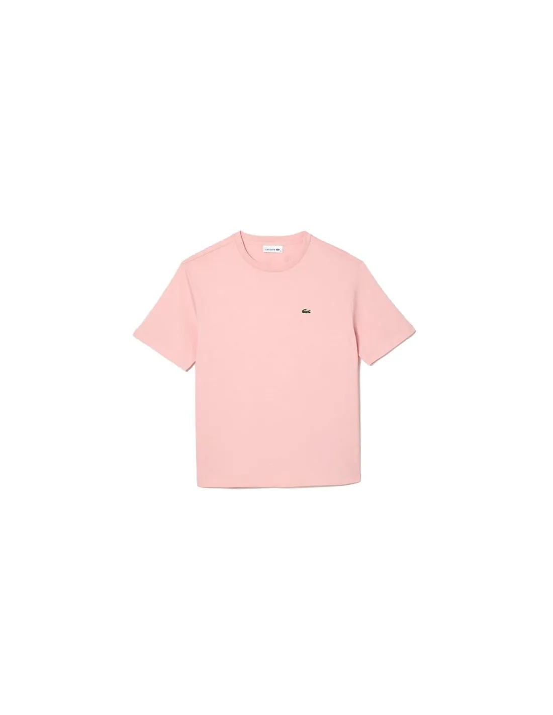 Camiseta Lacoste Crew Neck Premium Cotton Rosa Mujer