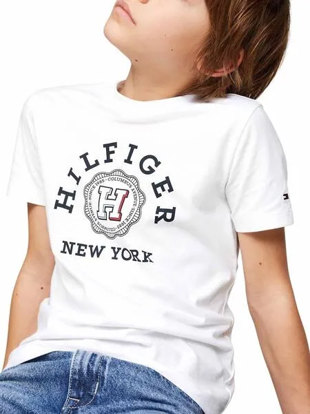 Camiseta Tommy Hilfiger Monotype Blanco Para Niño