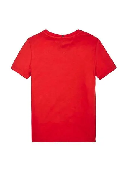 camiseta tommy hilfiger panel rojo para niño