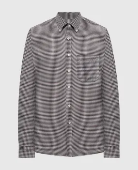 Canali Burgundy checked shirt