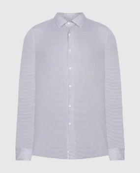 Canali White checked shirt