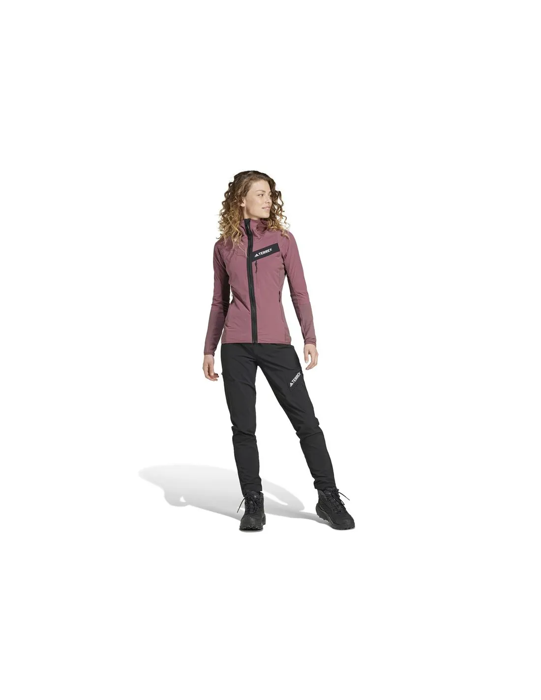 Chaqueta de Montaña adidas Terrex Techrock Wind Mujer Granate