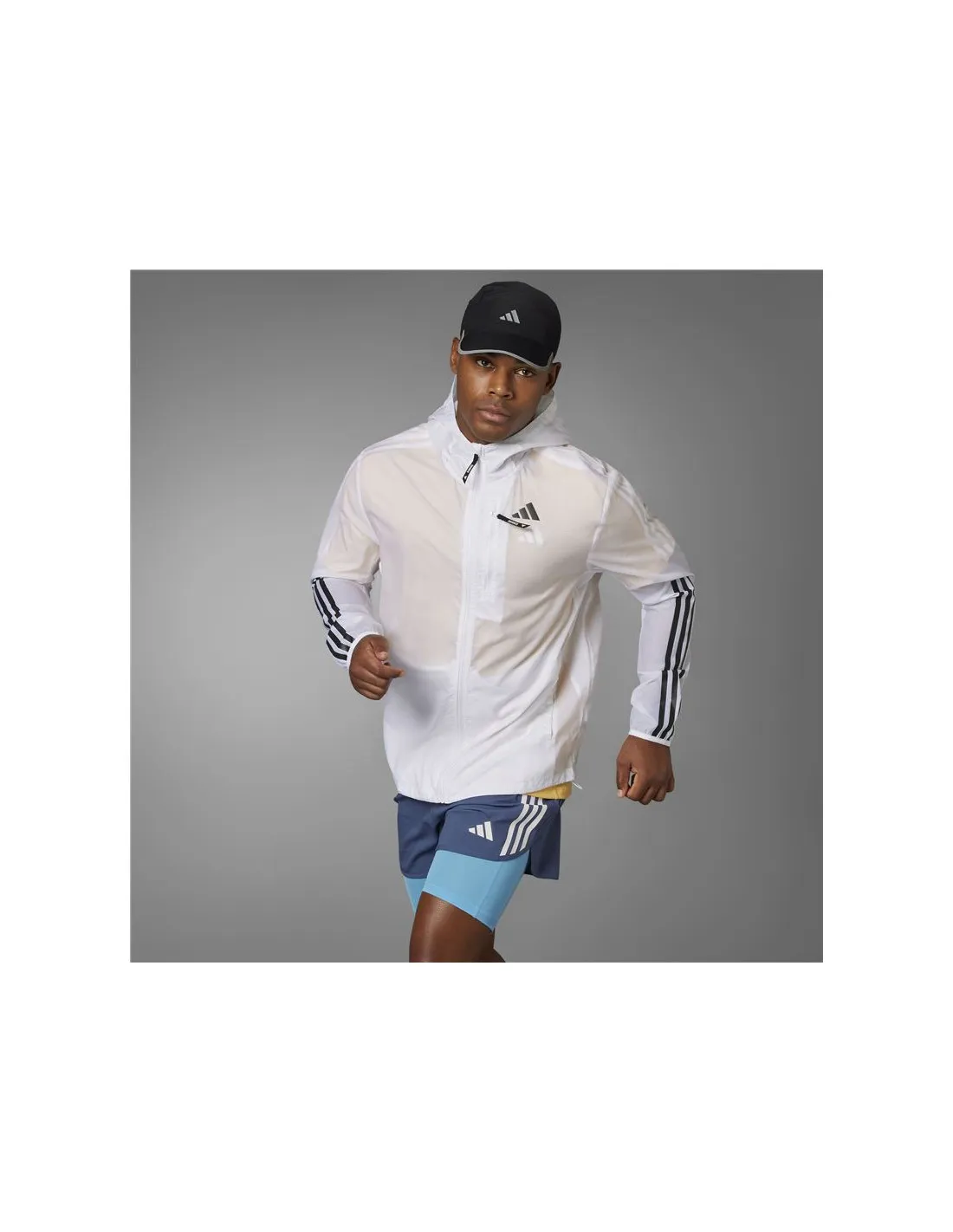 Chaqueta de Running adidas Own The Run 3 Bandas Hombre Blanco