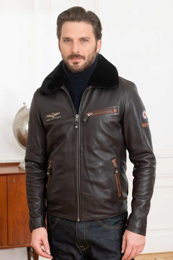 Chaqueta Hombre Royal Air Force Lecluse Sheep Crown Dark Brown Zz