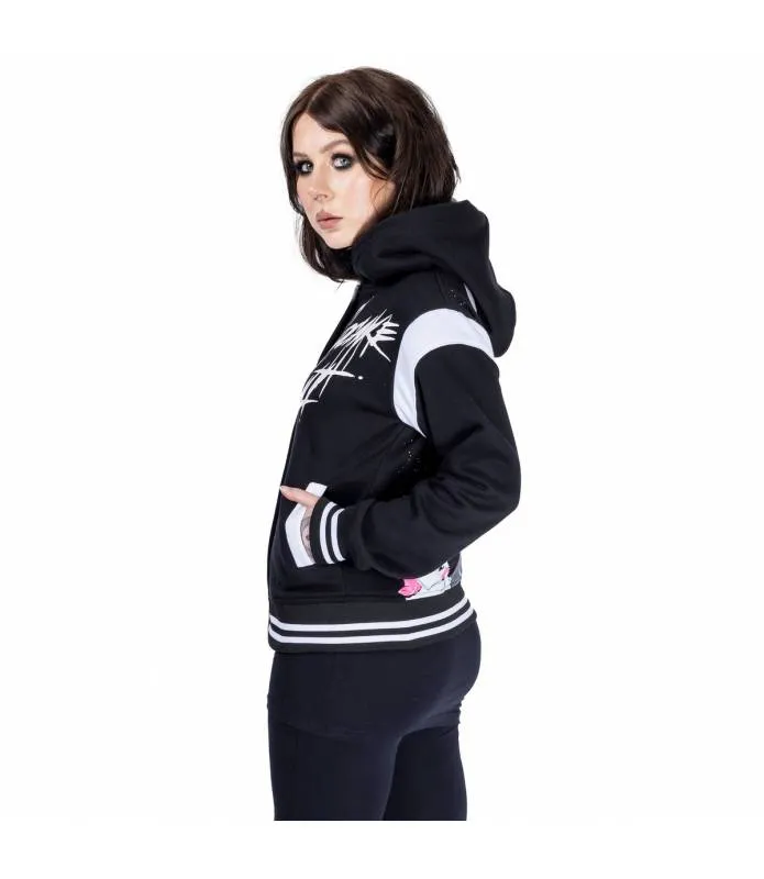 Chaqueta Under The Moon Varsity Chica Universitaria Negra Innocent