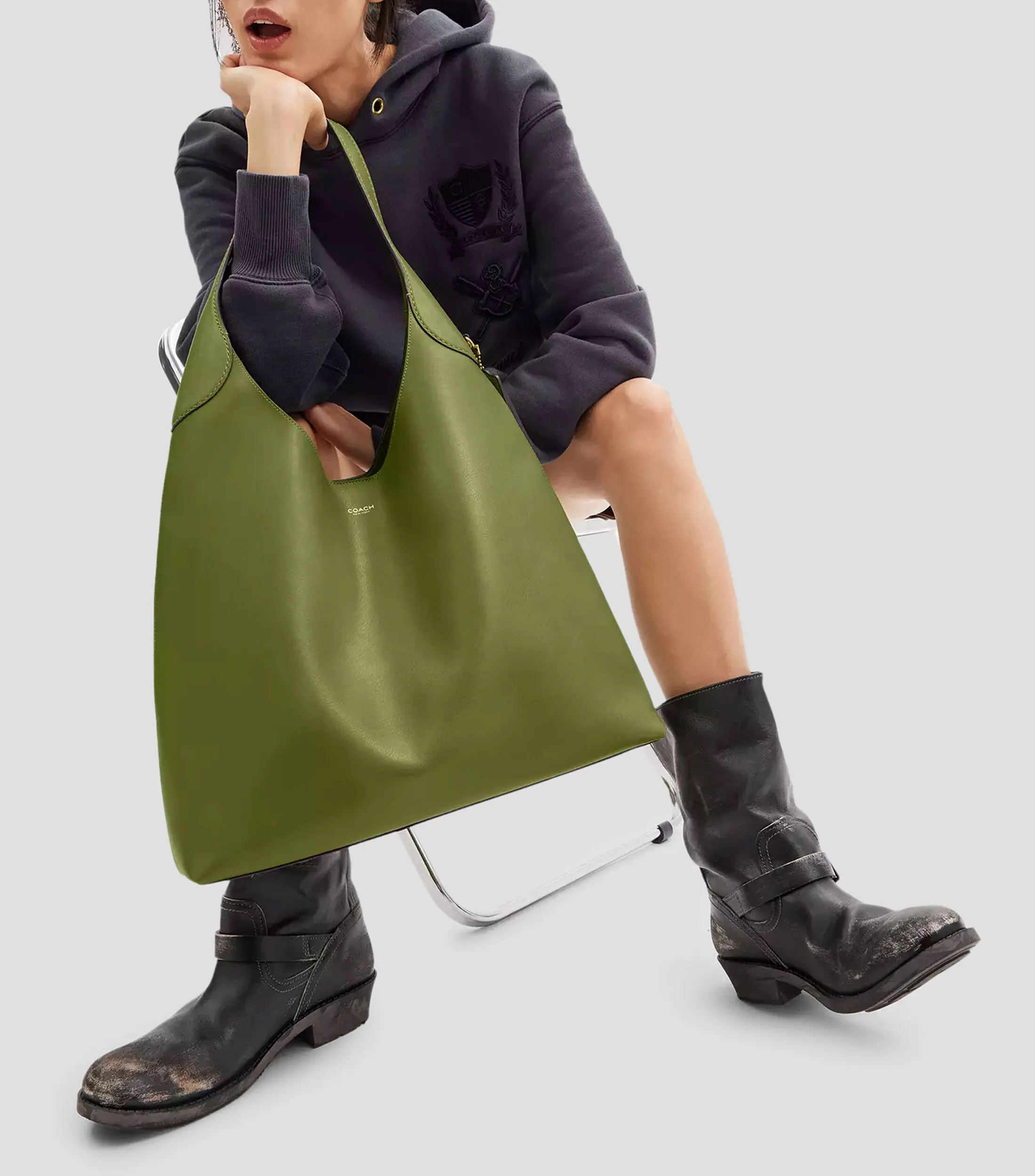 Coach Bolso shoulder Verde Lima en piel Brooklyn 39 Mujer