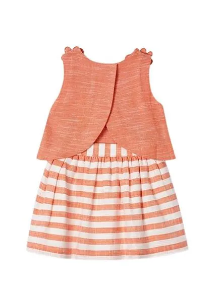 Conjunto Mayoral Falda Rayas Naranja Para Niña