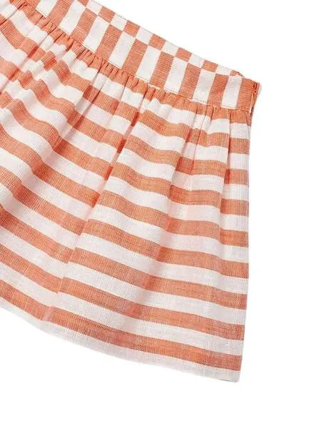 Conjunto Mayoral Falda Rayas Naranja Para Niña