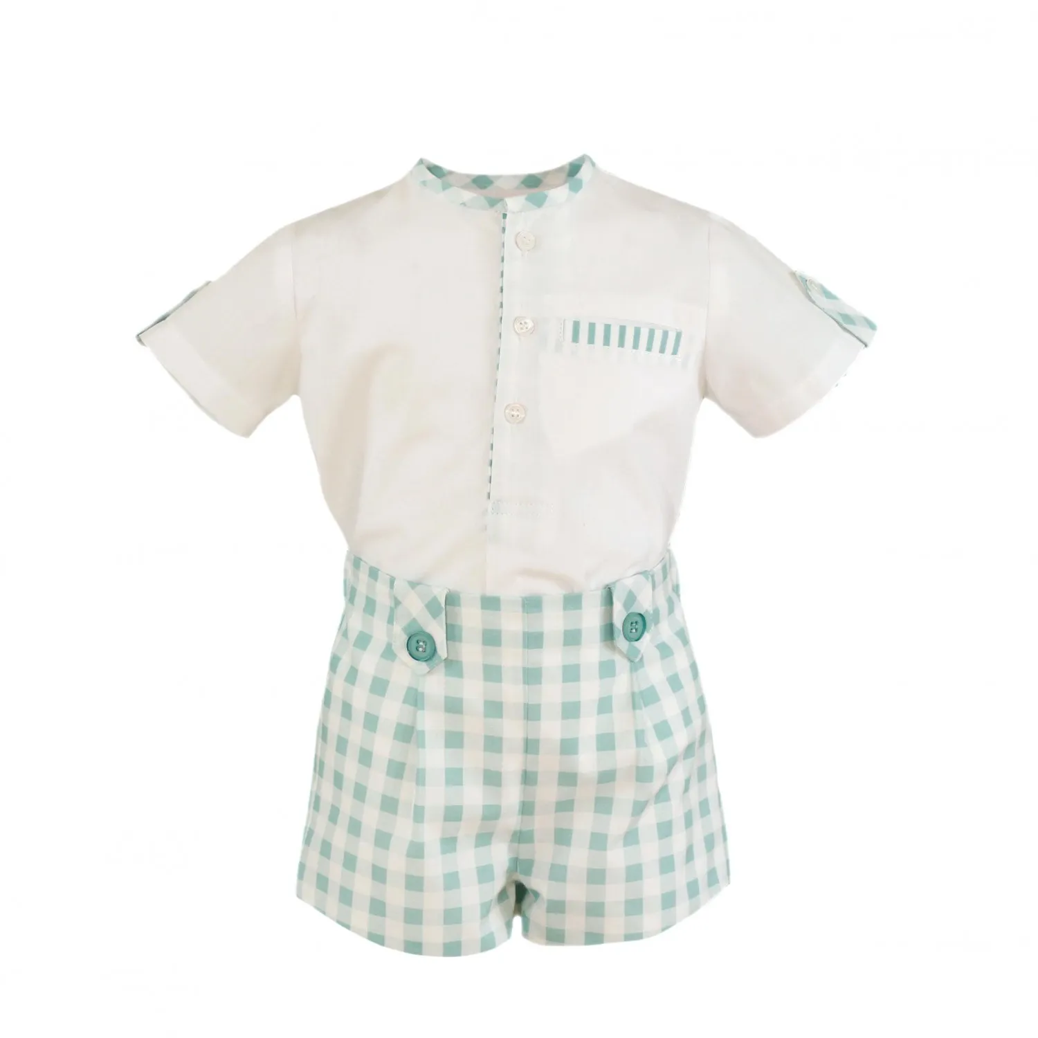 Conjunto para niño camisa y pantalón azul aguamarina