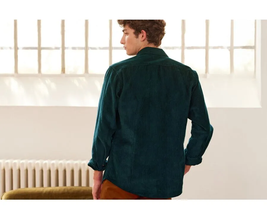 DARK GREEN CORDUROY OVER SHIRT  VICTORIN