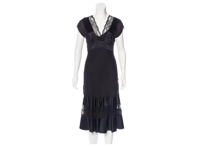 Diane Von Furstenberg Vestido Ulla DvF de seda Negro 