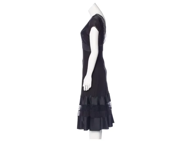 Diane Von Furstenberg Vestido Ulla DvF de seda Negro 