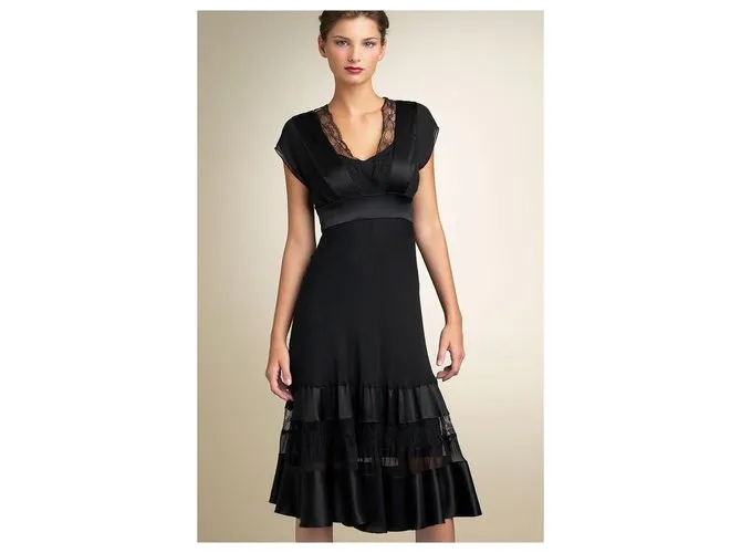 Diane Von Furstenberg Vestido Ulla DvF de seda Negro 