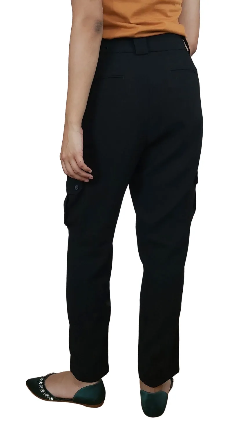 EXPRESS Pantalón Ankle High Rise Negro