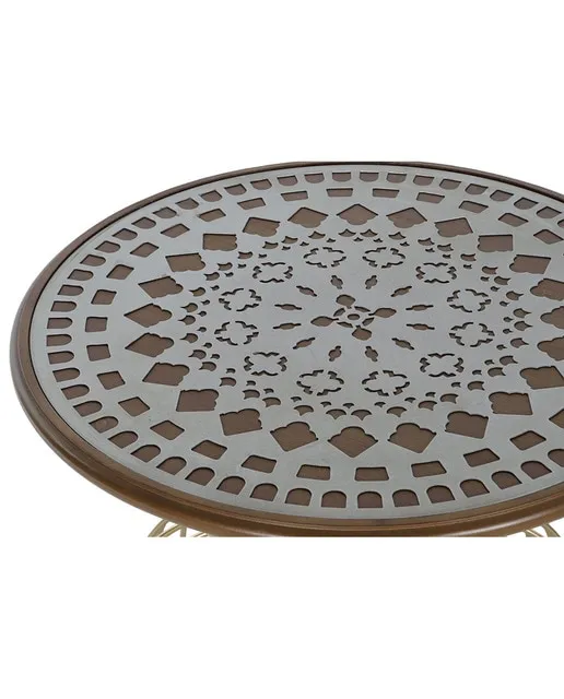 Fíjalo Mesita auxiliar abeto metal 55,5 x 55,5 x 53 dorado